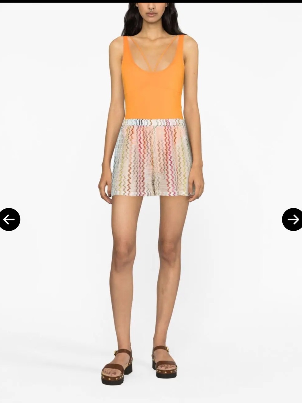 Missoni Multicolor Zigzag Knit Top in Cream Base